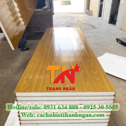 Tấm Vách Ngăn Panel Eps Mầu Vân Gỗ Giá Rẻ